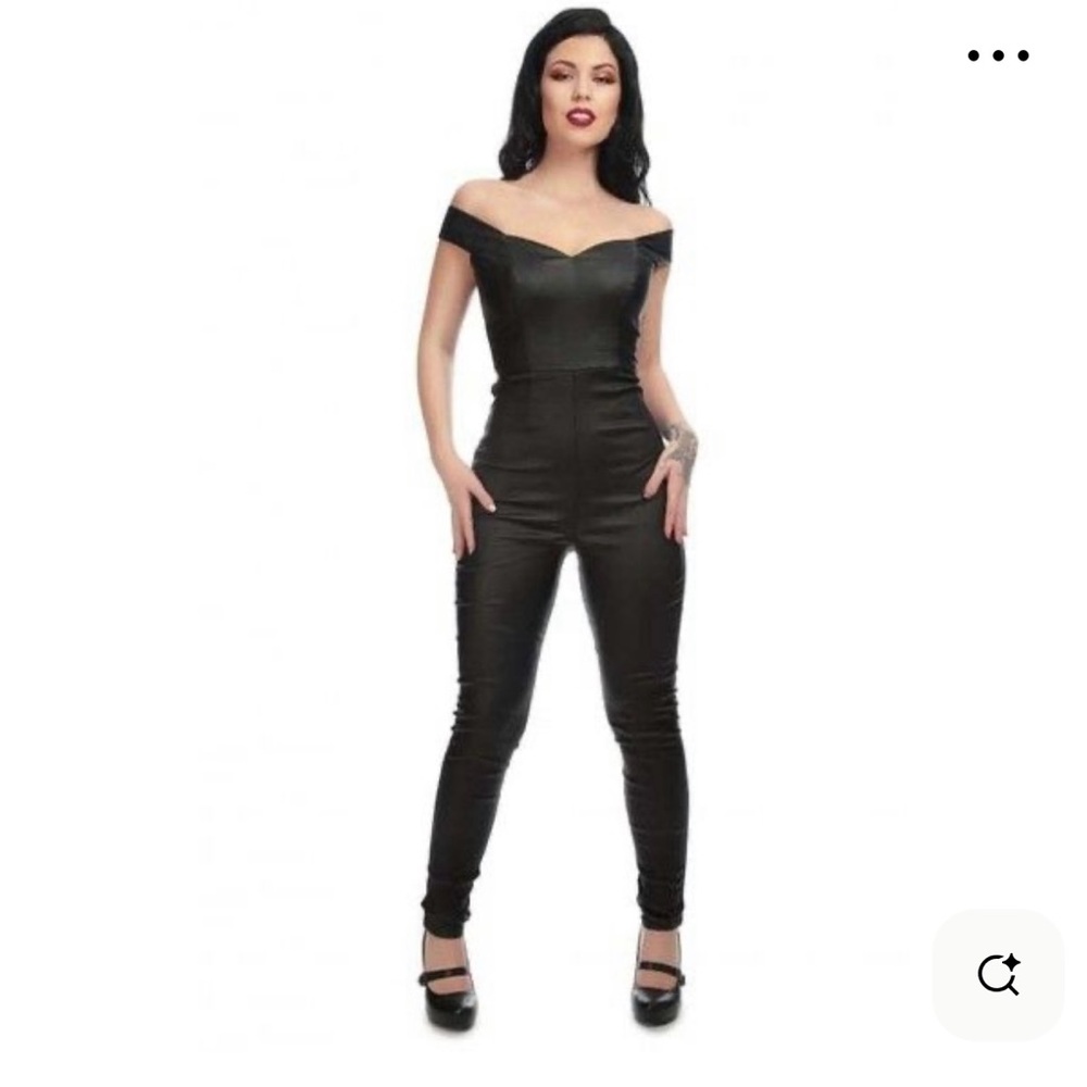 Collectif Connie Black Off-Shoulder Jumpsuit UK22 US18
